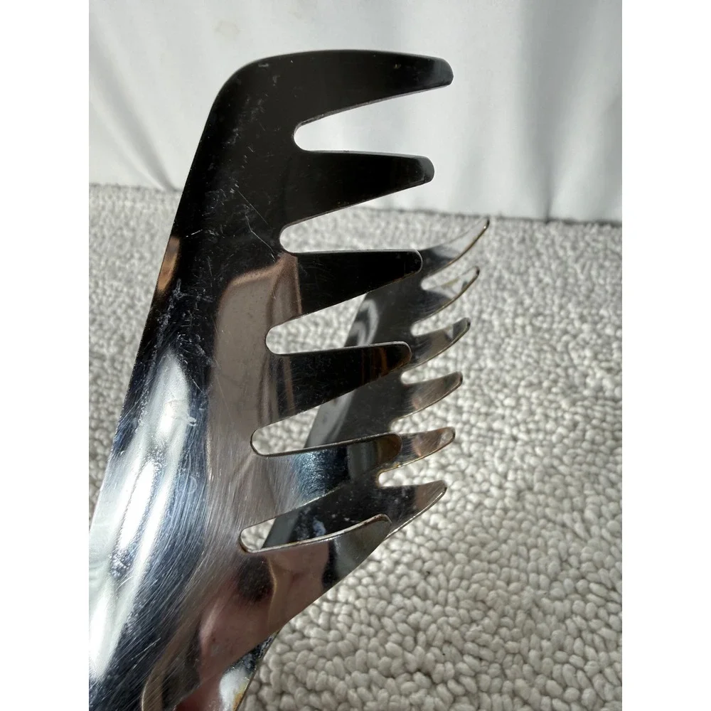 Vintage Ekco Chromium Plated Pasta Salad Tongs Claw Style‎ USA Made Silver Tone